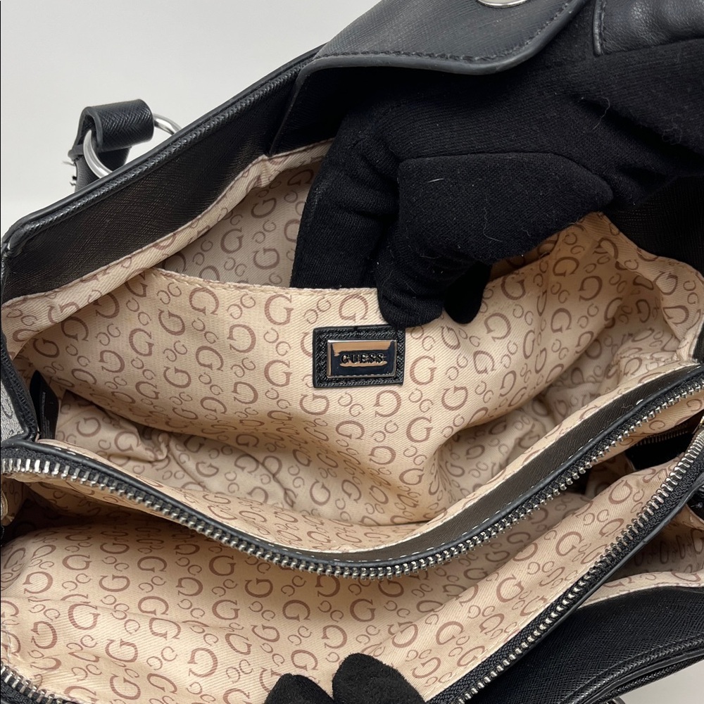 GUESS Los Angeles Logo Print Gray and Black Designer Bag - Picture 4 of 8